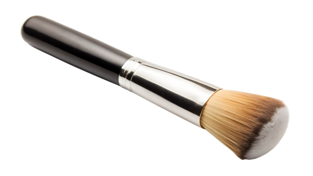 Makeup brush isolated on transparent background for a beauty and fashion concept around 110 characters for professional use