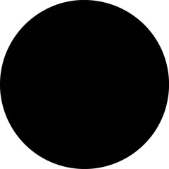 Solid black circle icon. Simple vector round shape symbol for buttons, design, and UI.