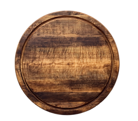 Rustic round wooden sign, isolated, blank, background white, mockup
