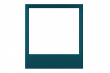 Teal blue photo frame with transparent background isolating the subject, perfect for showcasing pictures or designs