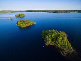 Islands on Pitkänperä Lake near Kajaani, Finland
