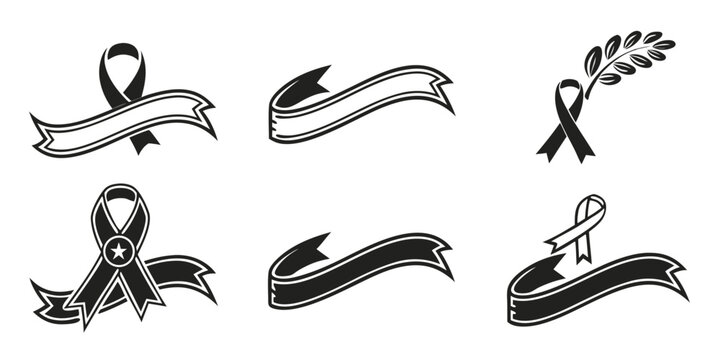 Collection of Black Awareness Ribbons and Banners