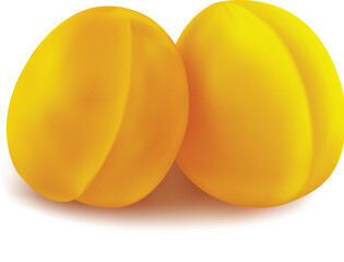 three yellow apples isolated