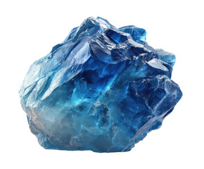 Fototapeta premium Beautiful translucent blue mineral for decoration and design purposes on a transparent background, cut out