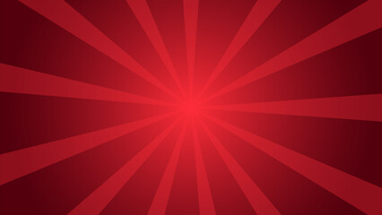 Red sunburst background with radial rays. retro comic style vector graphic. abstract starburst pattern for poster or sale promotion