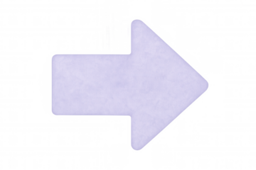 Simple purple arrow pointing to the right with a textured, paper-like surface, isolated on a transparent background
