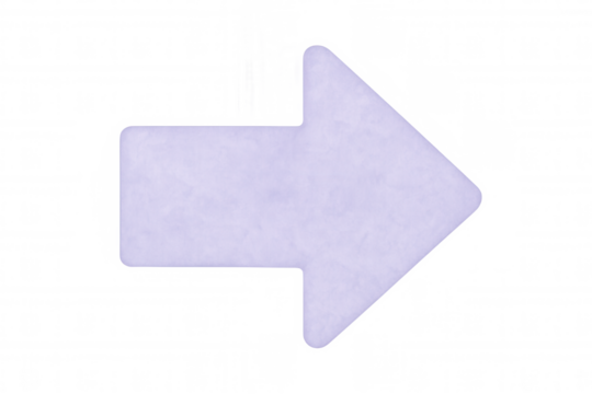 Simple purple arrow pointing to the right with a textured, paper-like surface, isolated on a transparent background