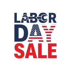Labor Day Sale graphic with American flag design, celebrating the holiday with special offers.