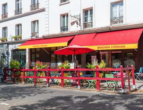 Fa&ccedil;ade du Bouchon lyonnais, restaurant, Paris, France