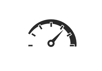 Black and White Speedometer Icon Indicating Moderate to High Performance
