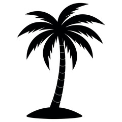 Black palm tree silhouette vector
