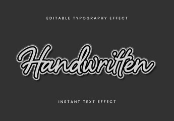 Black And White Script Font Handwritten Stylish Text Effect