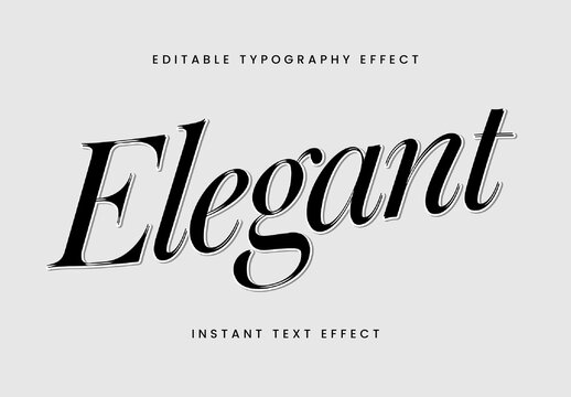 Black And White Script Font Elegant Stylish Classic Text Effect