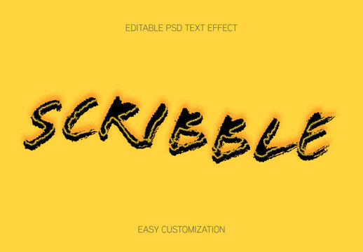 Black Brush Font Scribble Grunge Marker Text Effect