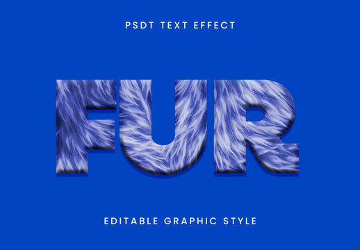 Blue Fur Font Fluffy Soft Animal Text Effect