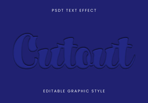 Blue Embossed Font Shadow Cutout Text Effect