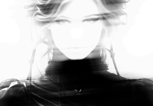 Black And White Minimal B&W Image Effect Ghostly Blur Portrait