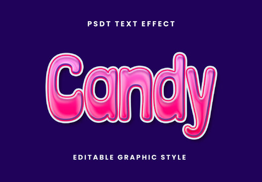 Pink And White Food Font Glossy Outline Fun Text Effect