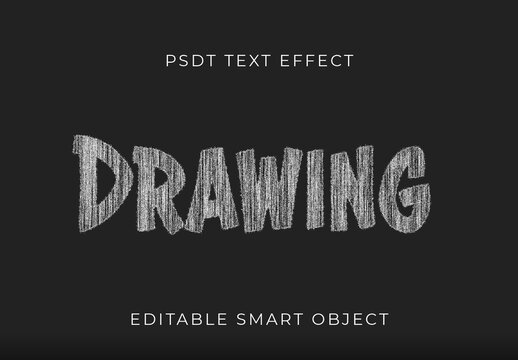 White Chalk Font Sketch Heavy Text Effect