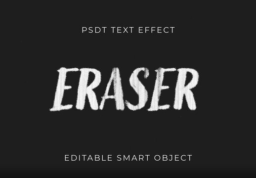 White Chalk Font Rough Grunge Eraser Text Effect