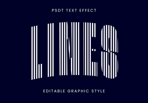 White Striped Bold Font Lines Heavy Text Effect