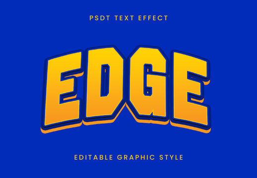 Yellow And Blue Bold Cartoon Font Strong Modern Text Effect