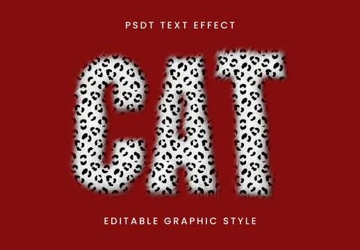 White And Black Leopard Fur Font Animal Fluffy Text Effect