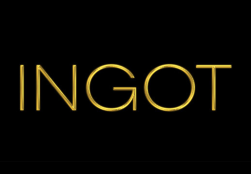 Gold Forged Font Thin Outline Elegant Luxury Text Effect