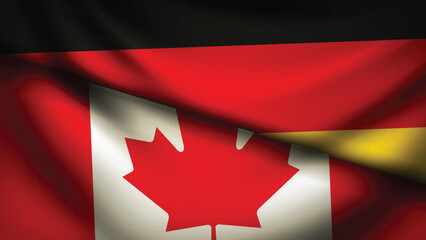 canada and germany flag fusion design