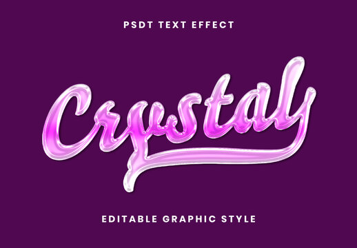 Pink And White Glossy Layered Font Script Crystal Text Effect