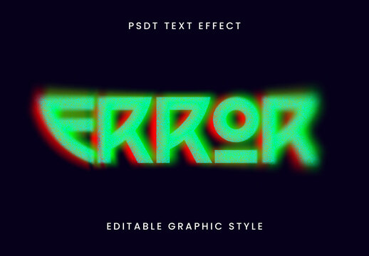 Red And Green Distortion Glitch Font Futuristic Noise Text Effect