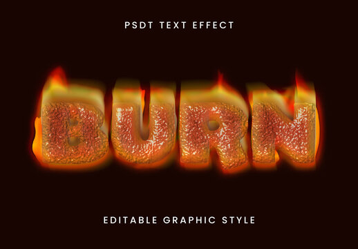 Red And Yellow Fire Burn Font Flame Hot Text Effect