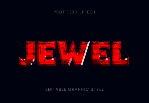 Red Ruby 3D Font Jewel Glossy Crystal Text Effect