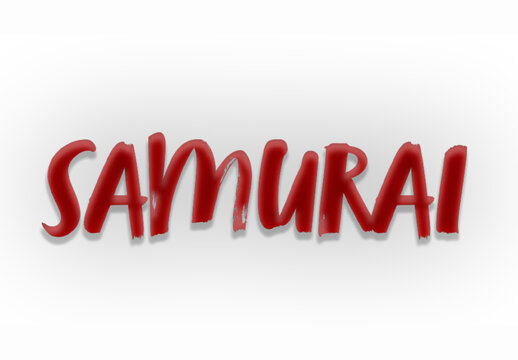 Red And White Japan Font Samurai Brush Text Effect