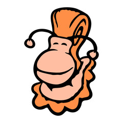 Snail shell Slug smiles cute happy cartoon comic