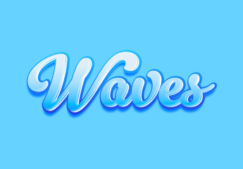Blue Ocean Font Wavy Script Glossy Summer Text Effect