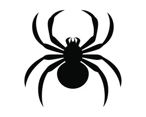 Creepy black spider silhouette for Halloween designs and spooky themes, perfect for decorations, invitations, and web elements for a chilling effect