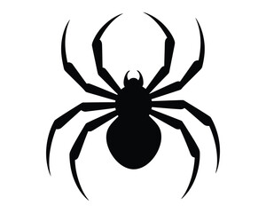 Creepy spider silhouette for Halloween designs, scary web invitations and spooky party decorations, perfect for adding a chilling touch to your projects
