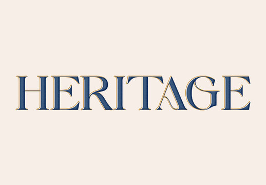 Blue Antique Font Luxury Vintage Heritage Text Effect