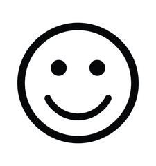 Simple happy face icon conveying positive emotion, ideal for social media, user interfaces, or playful designs needing a touch of optimism and friendliness
