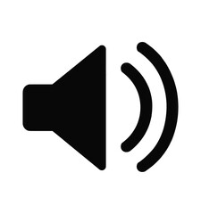 Audio speaker symbol for volume control and sound, perfect for mobile apps and user interface design, simple and modern black design for impactful communication