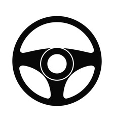 Sleek and modern steering wheel design element perfect for automotive concepts, driving safety campaigns, and transportation industry visuals with bold simplicity