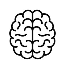Unlock Creativity and Focus with a Brain Icon for Neuroscience, Psychology, or Education Projects - A Simple Symbol to Represent Intelligence and Thought