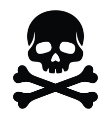 Skull and crossbones emblem for Halloween designs, spooky pirate themes, and edgy graphic projects, perfect for adding a touch of danger and intrigue