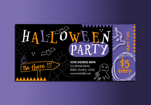 Halloween Invitation for a Party Flyer Template Layout