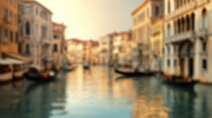 Naklejka premium Blurred venezian abstract background with cityscape and travel mood..