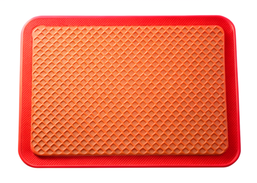 Orange textured baking mat with red border isolated on transparent background