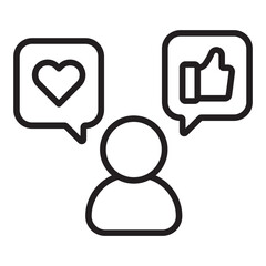 User feedback review line icon