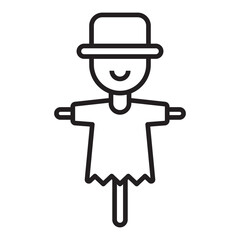 Scarecrow halloween line icon