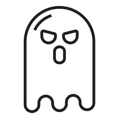 Scary ghost halloween line icon